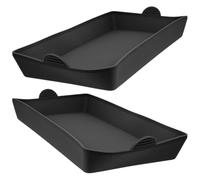 BRIGHTFUFU 2pcs Rectangular Silicone Loaf Pan Divider Tray | Reusable One Piece Flexible Body, Black Finish with Colorful Dots, for Bakery Use and Microwave Baking