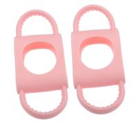 BRIGHTFUFU 2pcs Silicone Bottle Handles Grip Lightweight Detachable Parts Easy Clean Support for Newborn Bottles Pink