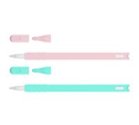 BRIGHTFUFU 2Pcs Silicone Cat Head Pencil Sleeve Compatible with Apple Pencil Generation in Pink and Mint Green Soft Non-toxic Gel Case with Pen Tip Covers for Stylus Pens