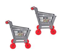 BRIGHTFUFU 2Pcs Simulation Shopping Cart Supermarket Trolley for Boys High Imitation Design with Smooth Edges Easy to Push and Develops Hands Storing Skills for Pretend Play