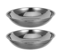 BRIGHTFUFU 2pcs Stainless Steel Kitchen Baking Bowl Whisking Bowl with Elegant Sl esign Large Capacity Versatile Accessories for Kitchen and Lab Work