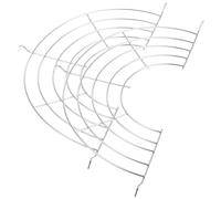 BRIGHTFUFU 2pcs Stainless Steel Semi-Circle Fried Food Strainers Cooling Racks Reusable Easy to Store Silver Metal Oil Drain Rack for Cooking Kitchen Supply