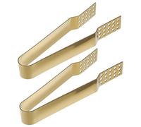 BRIGHTFUFU 2pcs Stainless Steel Tea Bag Tongs Gold Tea Bag Squeezer Sugar Tongs Compact Kitchen Accessories for Easy Brewing and Serving Smooth Grip
