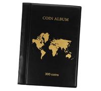 BRIGHTFUFU 300-pocket Coin Collection Album Binder for Collectors Pu Sleeves Large Capacity Coin Storage Book Suitable for Commemorative and Ancient