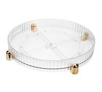 BRIGHTFUFU 360-degree Turntable Organizer Rotating Organizer Large Capacity 11.00x11.00x1.85in Plastic round Cosmetic Tray for Kitchen Countertop