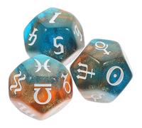 BRIGHTFUFU 3pcs Astrology Dice Tarot Dice 12-sided Polyhedral Acrylic Lightweight Creative Practical Set for Divination and Party