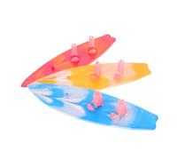 BRIGHTFUFU 3pcs Hawaiian Cupcake Toppers for Beach Summer Little Small - Birthday Swimming Inflatable Surfboard Decoration Craft Board Pool Party Cupcake Toppers