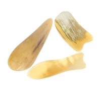 BRIGHTFUFU 3pcs Ox Horn Guasha Scraping Massage Tool Skin-Friendly Comfortable Texture, Body Massager for Back and Face, Natural Buffalo Horn Roller Facial and Muscle Roller Massage Stick