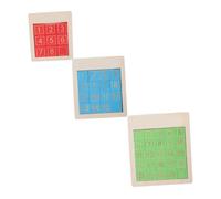 BRIGHTFUFU 3Pcs Wooden Number Slide Puzzle for Educational Brain Development with Smooth Surface Drop Blocks for Learning Mathematics and Cognitive Skills