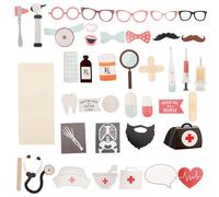 BRIGHTFUFU 40pcs Graduation Party Photo Props Set, Amusing Hospital Theme Paper Handheld Accessories for School Leavers and Prom, Unique Party Photo Booth Decorations