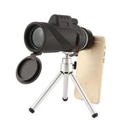 BRIGHTFUFU 40x60 High Power Single-tube Telescope with Tripod and Phone Holder, Portable Plastic Monocular for Bird Watching and Concerts, Black, High-transparency Lens for Viewing