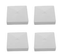 BRIGHTFUFU 4pcs -inch PVC Fence Post Cap with Flat Pyramid Top, Waterproof and Pressure Fit Installation, Decorative Outdoor Post Caps for Garden Fence and Mailbox, Modern Smooth Appearance