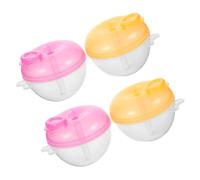 BRIGHTFUFU 4Pcs Portable Formula Dispenser with Rotating Compartments for Milk Powder Versatile Snack Container for Travel and Outdoor Feeding Compact and Durable Design for Parents