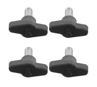BRIGHTFUFU 4pcs Thread Clamping Knob Handle M8 X 25mm Plastic Hand Bolt Black Pp and Carbon Steel T-shaped for Machinery, Electronic Equipment and Woodworking Tool Applications