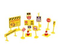 BRIGHTFUFU 5 set Miniature Road Traffic Signs Model Signposts for Micro Landscape Decoration Educational DIY City Scene Accessory for Dollhouse and Fairy Garden