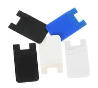 BRIGHTFUFU 5Pcs Silicone Adhesive Phone Wallet Dual Card Holder for Mobile Phones Design for Credit Bus Cards Ultra Thin Non Slip Compatible with Various Models