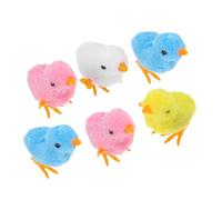 BRIGHTFUFU 6pcs Easter Wind Up Chick Colorful Simulation Clockwork for Party Favors Family Gatherings Fun Interactive Mixed Color Accessories