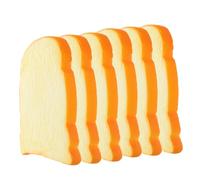 BRIGHTFUFU 6pcs Faux Toast Bread Slices Play Food Set Realistic Plastic Fake Bread for Pretend Kitchen Play Bakery Decoration and Party Scenes