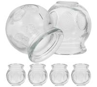 BRIGHTFUFU 6pcs Glass Massage Cups for Neck and Face Fire Cupping Therapy, Thickened Glass with Big Drawing Strength, Suitable for Skin Stimulation