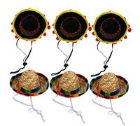 BRIGHTFUFU 6pcs Mini Colorful Sombrero Hats for Adults Pets Decorative Mexican Festival Party Hats Fun Fiesta Accessories for Birthdays Celebrations