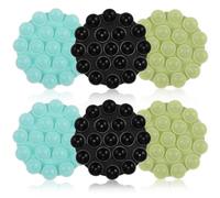 BRIGHTFUFU 6pcs Silicone Suction Cup Phone Holders Set with Black, Blue, Green Cups - Multipurpose Non-slip Mount for Shower, Bike, and Flat Surfaces Cell Phone Support