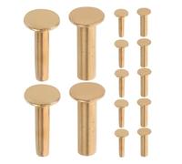 BRIGHTFUFU 7 Pairs Copper Rivets for Kitchen Knives Handle Replacement with Flat Head Screws, Easy Installation DIY Knife Handle Bolt Rivets for Repair and Fastening Accessories