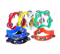 BRIGHTFUFU 7pcs Boys and Girls Handheld Tambourines Jingle Bells Plastic Percussion Instruments for Music Learning and Holiday Parties Safe and Easy to Use for Boy Girl