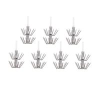 BRIGHTFUFU 7Pcs Luminous Stainless Steel Double Hook Fishing Hooks Durable for Octopus Fishing Lightweight Design for Rivers Lakes and Ponds