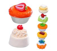 BRIGHTFUFU 7Pcs Miniature Dollhouse Accessories Realistic Fake Food Props for DIY Decor Tiny Cake Models Fruit Cake Decorations for Creative Projects and