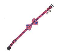 BRIGHTFUFU Adjustable Cat Dog Collar with American Flag Design, Red Polyester Material, Alloy Buckle, for Independence Day Parties and Holiday Celebrations