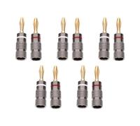 BRIGHTFUFU Banana Plug with Enclosed Double Screw Design Speaker Wire Connector 10pcs Gold Plated Copper and Wire Isolation, Fashionable and Elegant Banana Clip for Home Audio Systems