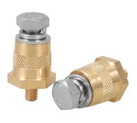 BRIGHTFUFU Brass Car Battery Terminal Connectors Reducer Adapters External Thread Internal Thread Auto Battery Post Terminal Reducers for Vehicles Trucks Boats