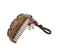 BRIGHTFUFU Carved Sandalwood Comb with Scalp-friendly Teeth Mini Portable Travel Hairbrush for Women Handmade Vintage Wood Detangling Comb Chinese Year with Traditional Pendant Suitable for