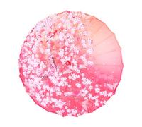 BRIGHTFUFU Classical Oil Paper Umbrella Japanese Asian Parasol Hand-painted Floral Design Silk Cloth Parasol for Wedding Home Decoration and Photography Prop