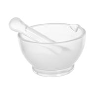 BRIGHTFUFU Clear Glass Mortar and Pestle Portable Spice Masher and Garlic Grinding Tool for Pharmacy Science Lab and Kitchen Medicine Preparation Ergonomic Manual Grinder and Mixer Bowl