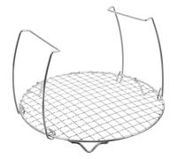 BRIGHTFUFU Convenient Steaming Rack with Handles round Steamer Rack Stainless Steel Multi-functional Sturdy Silver Metal Steamer for Air Fryer and Rice Cooker for Kitchen Cooking Use