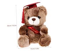 BRIGHTFUFU Decorative Graduation Plush Bear with Cap Soft Stuffed Animal Doll for Party Supplies and Gifts Adorable Fabric Plush with PP Cotton Filling Unique Graduation Commemorative Present