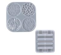 BRIGHTFUFU DIY Cup Mat Epoxy Mold 2pcs Round Silicone Coaster Mould for Coaster Making, Non-Stick Reusable for Handmade Meaningful Gifts