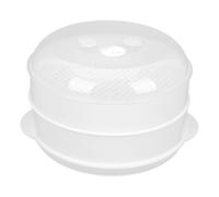 BRIGHTFUFU Double Layer Microwave Steamer with Lid, Vegetable and Dumpling Steaming Basket for Healthy Cooking and Heating, Kitchen Food Steamed Holder for Office and Home Use