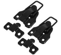 BRIGHTFUFU Duckbilled Toggle Hasp Latch Box Latch Retro Style Iron Black with Padlock Hole for Wooden Box and Chest Hardware