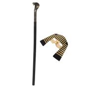 BRIGHTFUFU Egyptian Costume Set with Mask and Scepter Complete Cosplay Headpiece for Halloween Mardi Gras Carnival Parties Decorative Ancient Pharaoh Dress Up Accessories