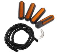 BRIGHTFUFU Electric Scooter and Screws Aluminum Alloy Side Decorative Cover with Reflective Strips Scooter Wheel Shell for Easy Installation and Stylish Modification Universal Fit