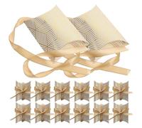 BRIGHTFUFU Empty Boxes Pillow Shaped 50pcs Paper Boxes with Ribbons Simple Style Lightweight Cases for Wedding and Birthday Parties