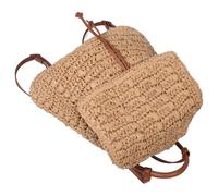 BRIGHTFUFU Fashionable Interior Capacity Spacious, Shoulder Large Dual Raffia Bag Straw Backpack with Straps Summer Backpack Purse for Women for Daily Use and Summer Vacation