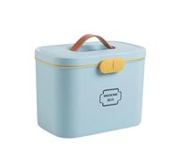 BRIGHTFUFU First Aid Container Case Blue PP Material with Handle, Multipurpose Medicine Storage Organizer Featuring Lower Tier for Family Emergency and Adventures