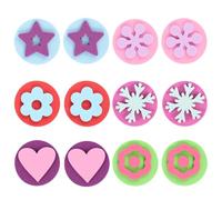 BRIGHTFUFU Flower Star Snowflake Heart Shapes Painting Stamps 12Pcs Early Learning Graffiti Tool for Boys and Party Favors and Classroom Prizes Random Color