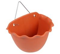 BRIGHTFUFU Flowerpot Pendant Simple Creative Wall Hanging Flower Pot Roman Wave Edge, Red Plastic Planter V-Shaped Hook and No-Trace Nail, Fence Community Hanging Succulents and Vegetable