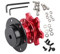 BRIGHTFUFU Formula Steering Wheel Quick Release Device Set with High Strength Increase Adapter for Cars Racing Professional Use Red