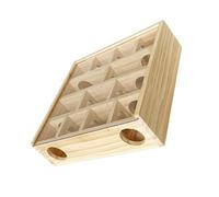 BRIGHTFUFU Household Wooden Hamster Maze for Small Animals and Chinchillas, Entertaining Multi-grid Maze Accessory Healthy Growth in Khaki Colour for Small Pets