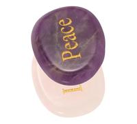 BRIGHTFUFU Inspirational Crystal Agate Worry Stones with Engraved Love and Peace for Anxiety Relief, Exceptional Texture and Tactile Experience, for Personal Use or Decoration